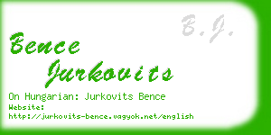 bence jurkovits business card